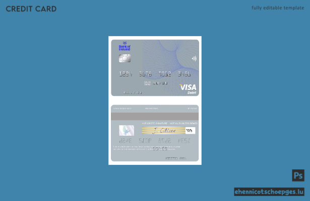 Beispielvorschau der Bank of Ireland Visa Debitkarte